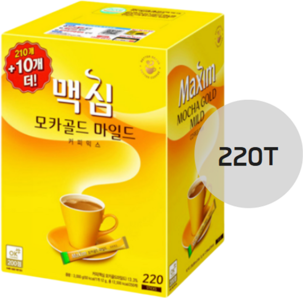 맥심 모카골드 마일드 커피믹스, 12g, 220개입, 1박스