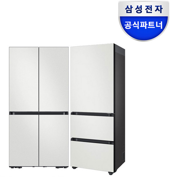 삼성 비스포크 키친핏 냉장고 김치냉장고 세트 RM70F63R2A+RQ33DB74D2AP 올코타화이트