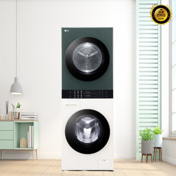 LG전자 세탁건조기 13kg+10kg 베이지그린 트롬 오브제컬렉션 워시타워 컴팩트 W10EGN, 단품