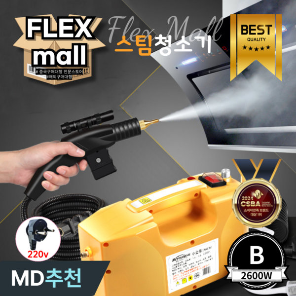 플렉스몰 핸드 스팀 청소기 핸디 고압 스팀기 세차기 세척기 분사 살균기, B