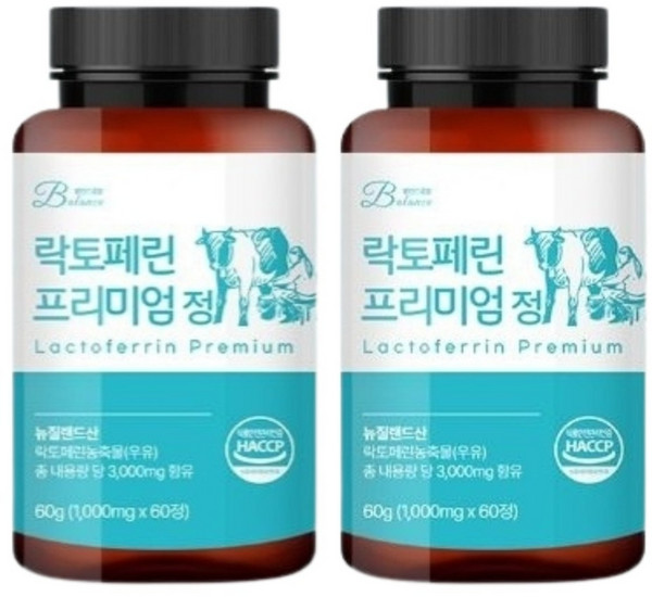 밸런스궁합 락토페린 프리미엄 정 3000mg 60정, 2개