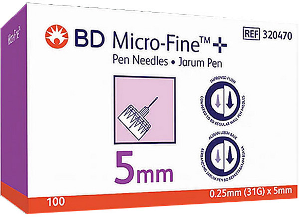 건강두배로 BD 비디 마이크로 파인 인슐린 펜니들 멸균 주사침 31G * 5mm, 1개, 1개입