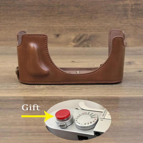 진짜 가죽 카메라 보호대 하프 케이스 그립 라이카 M11 쉘 커버, 04 PU Coffee, 1개