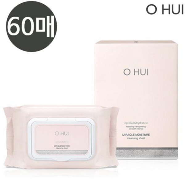 오휘 미라클 모이스처 클렌징 시트, 60매입, 1개
