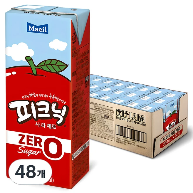 피크닉 제로 사과, 200ml, 48개