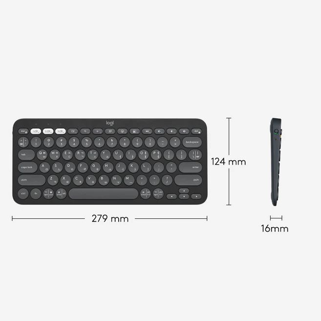 로지텍 무선 텐키리스 키보드, 도브화이트, K380S, 제조사축
