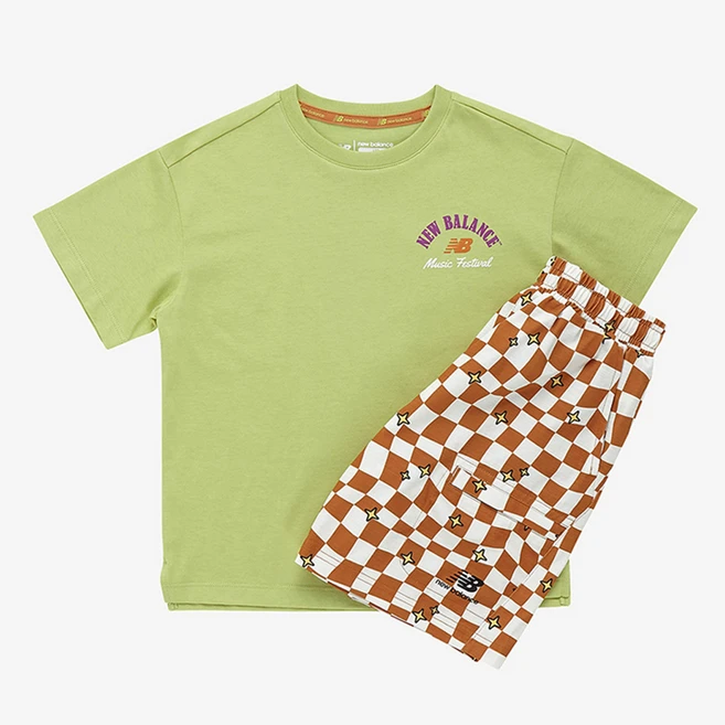뉴발란스키즈 아동용 FESTIVAL 뮤직페스티벌 반팔 + 하의 세트