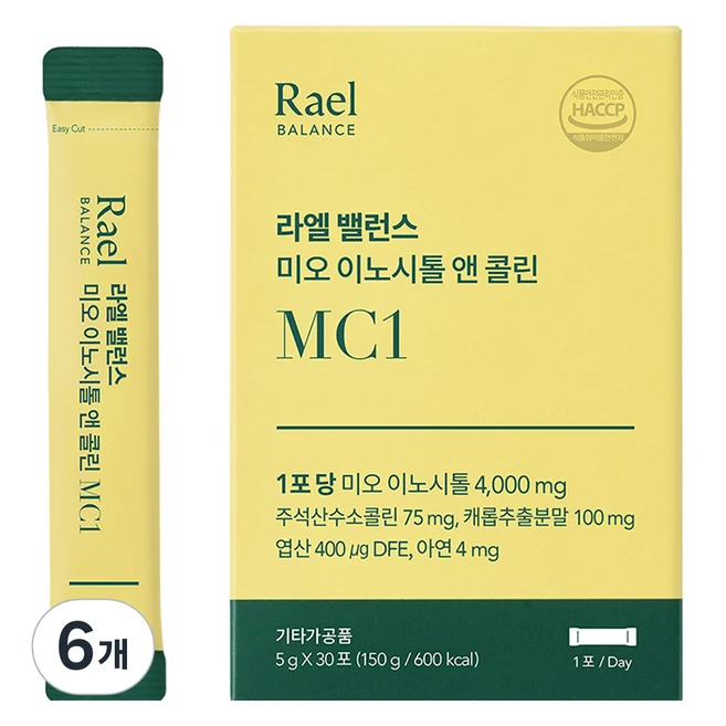 Rael 밸런스 미오 이노시톨 앤 콜린 30p, 150g, 6개