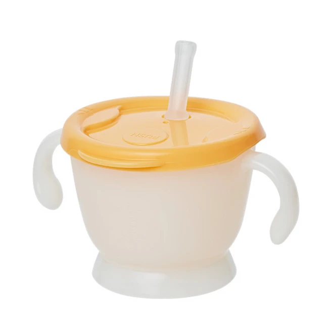 스카카 국내 제조 아동용 첫걸음 트레이닝 스트로우 머그컵, 1개, 오렌지