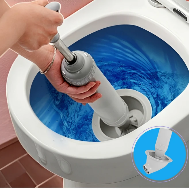 라이프오레 다용도 고압 펌핑식 변기 배수구 뚫어뻥, 그레이