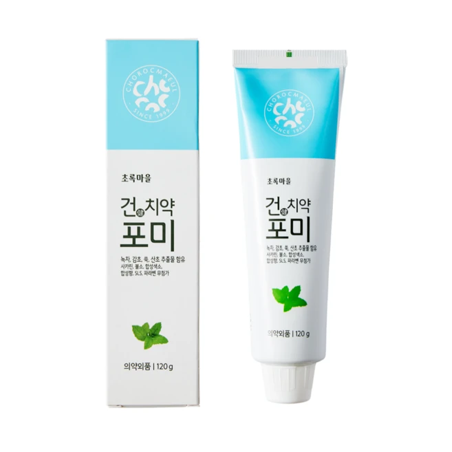 초록마을 건치약포미 4ea 친환경치약 유기농치약 건강치약, 16개, 120g