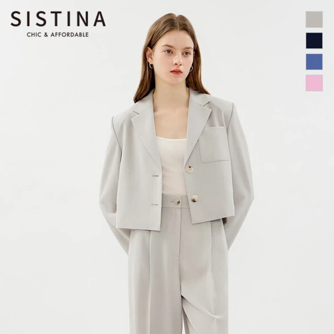 [시스티나] 투버튼 크롭 셋업 자켓_AWSJKO21040