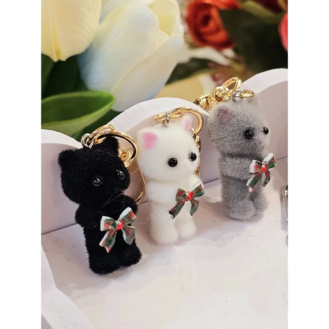 japan 실바니안 고양이 벨벳 키링 가방고리 동물 인형 키링 열쇠고리