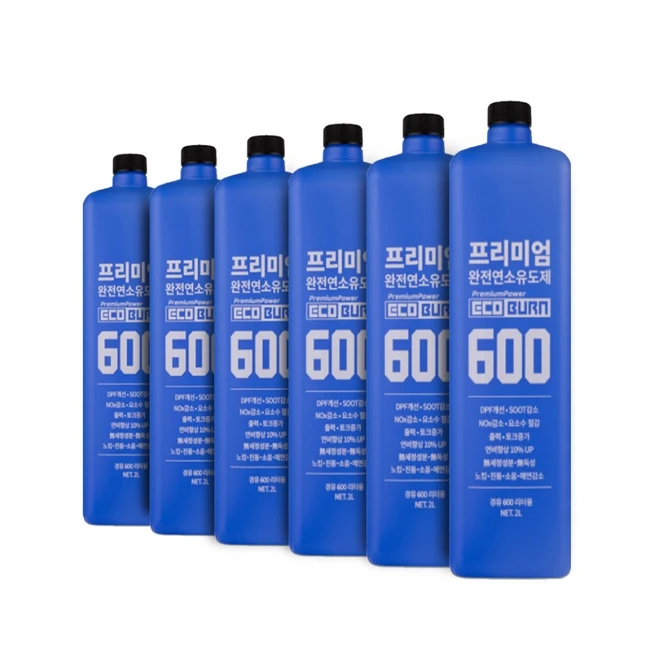 에코번 포스코 공식납품 D600 6병 트럭버스전용 연료&요소수절감 완전연소연료첨제 경유600L용 고출력DPF 인젝터개선 연소실슬러지제거 및 매연제거 자동차검사시추천 무시동히터, 6개, 에코번 대용량 경유600L용 1박스(6개입), 디젤/경유