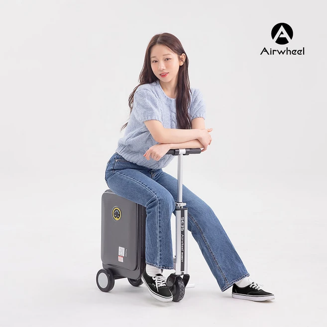 [한국총판] 에어휠 전동캐리어블랙핑크실버 국내A/S (워런티카드)