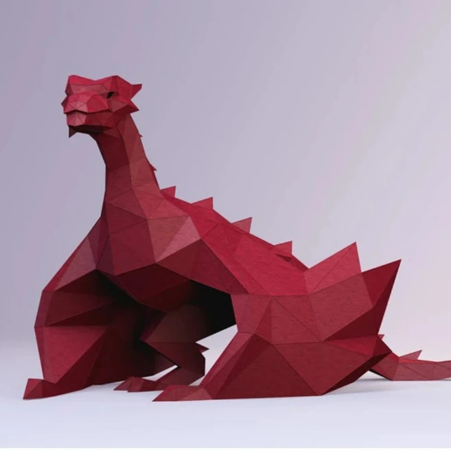 페이퍼크래프트 동물 장식 창의적 3D 종이 금형 DIY 게임 고대 드래곤 퍼즐 모델 수제 재료