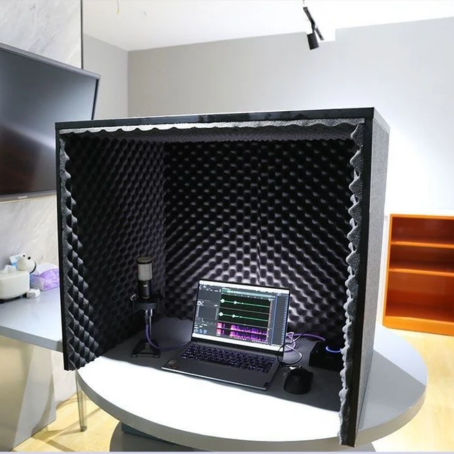 가정용 1인 방음부스 소형 방음벽 소음차단 책상, 60x60x60 검정 프로 버전