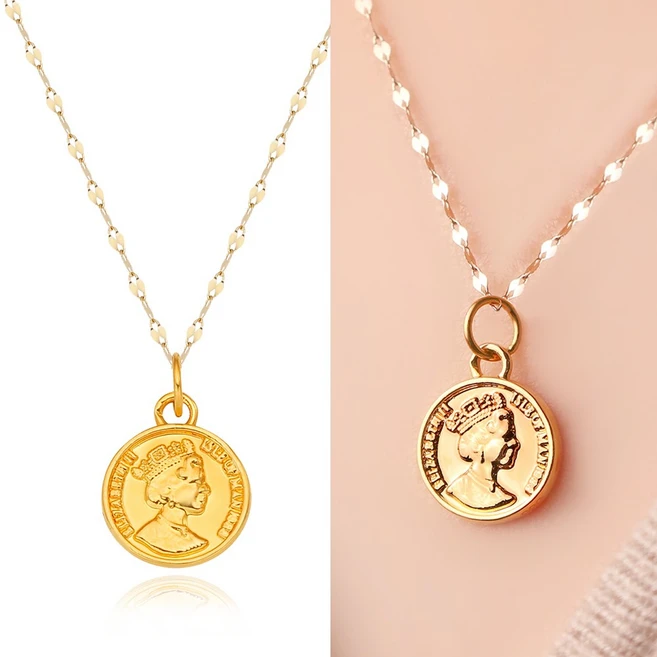 주리에떼 순금 24K 목걸이 데일리 심플 밀리언 엘리자베스 금 목걸이 여자친구 선물(14K/18K 체인)
