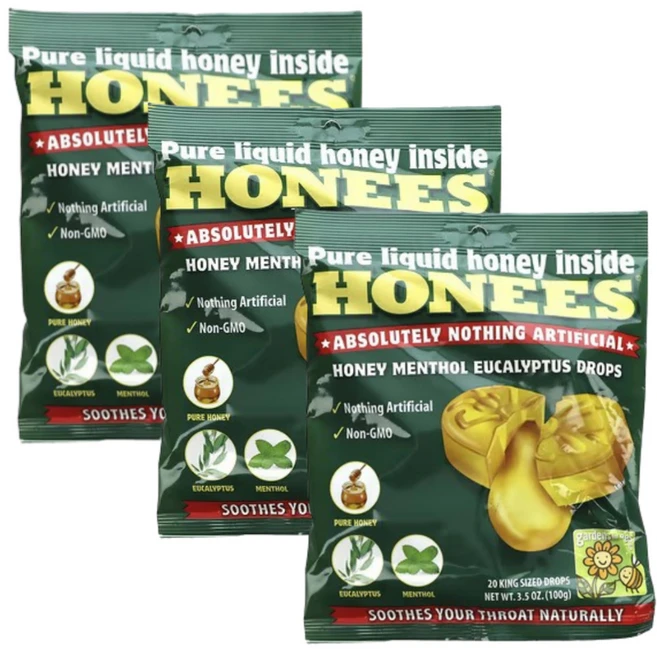Honees 허니스 허니 멘솔 유칼립투스 드롭 X 3, 100g, 60개