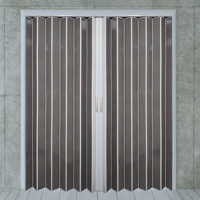 EKMALL 홀딩도어 자바라 양개 더블 다크그레이 가로사이즈 101cm x 세로사이즈