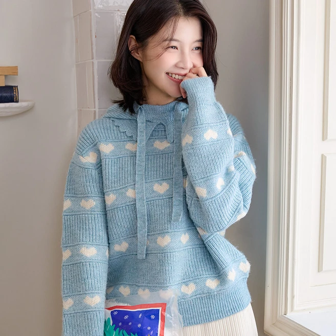 백화점 출고 올리브데올리브 하트 니트 풀오버 OK4WPA110