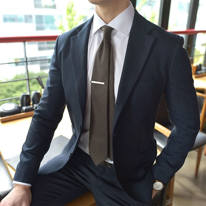 어버너 무광 혼방 단색 넥타이 11color