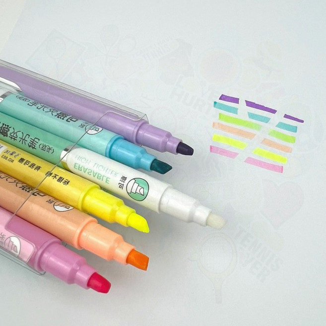 추천6 형광펜 6색 세트