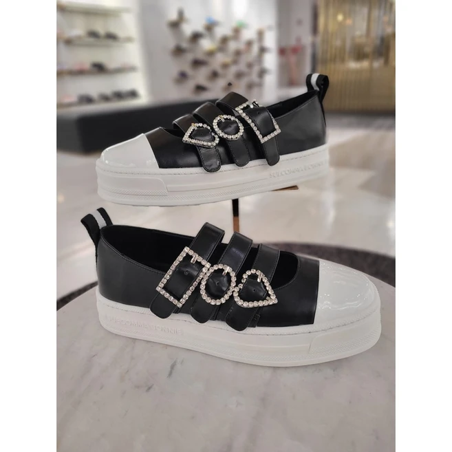 [공식매장판] 슈콤마보니 스텔라 스니커즈(black)_DG4DS23002BLK