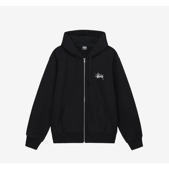 [당일발송] 스투시 본사 정품 베이직 후디 집업 공용 긴팔 후드집업 1975000 + GRAD 정품보증택