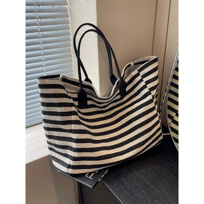 캔버스 토트백 스트라이프 2025년형 얼룩말