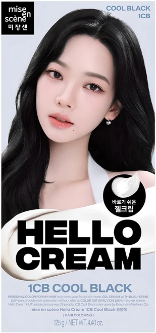 미쟝센 뉴 헬로크림 염색제, 쿨블랙, 1개