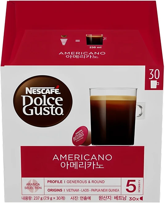 돌체구스토 아메리카노 캡슐커피, 7.9g, 30개입, 1개
