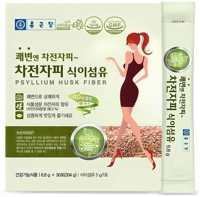 종근당 차전자피 식이섬유 30p, 6.8g, 1개