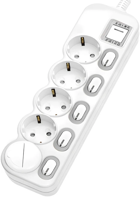 에코파워탭 LED 개별 과부하차단 멀티탭 전선형 5구 EPM-L305SS + 안전커버 랜덤발송, 1.5m, 혼합색상, 1개