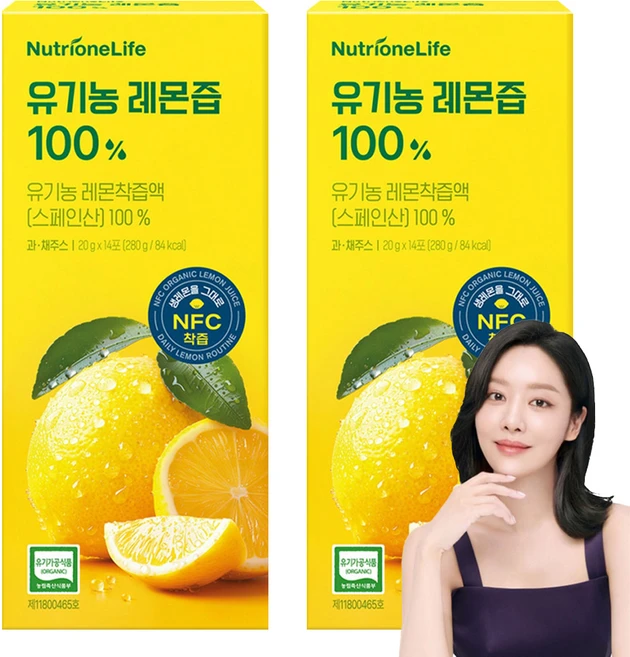 뉴트리원 유기농 레몬즙 100%, 280g, 2개