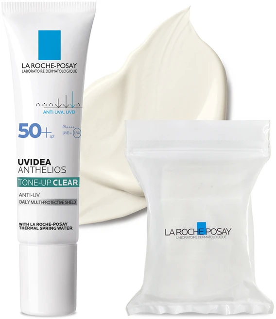 라로슈포제 유비데아 톤업 클리어 선크림 SPF50+ PA++++ 30ml + 화장솜 30p 세트, 1개