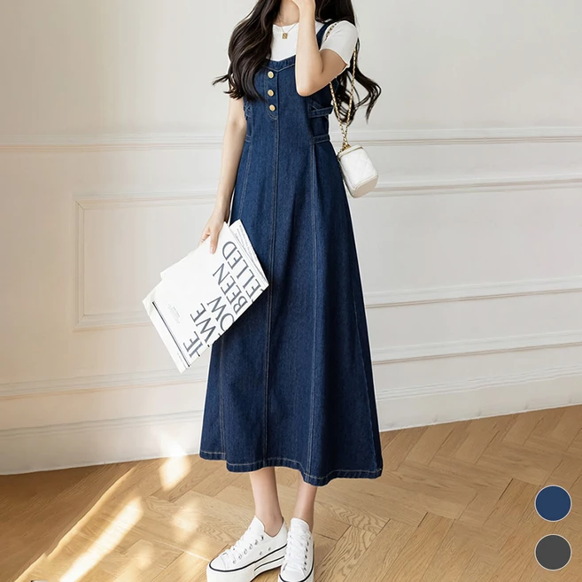 메이첼 뷔스티에 데님 원피스 04917 J 빅사이즈 포함