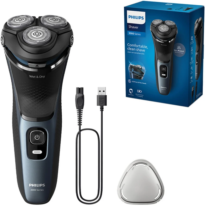 필립스 3000 시리즈 전기면도기, S3144/00, 딥블루