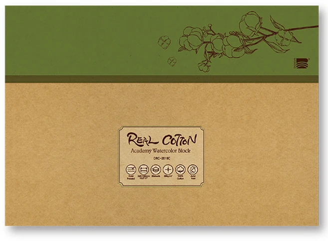 미젤로 리얼코튼 아카데미 수채화스케치북 중목 300g DRC-2618C 260 x 180 mm, 20매, 1개