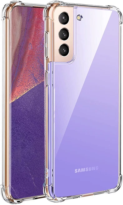 요거 갤럭시 S21 클리어 범퍼 젤리 휴대폰 케이스, 투명