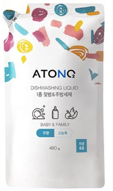 아토엔오투 1종 젖병 주방세제 리필 무향, 480g, 1개