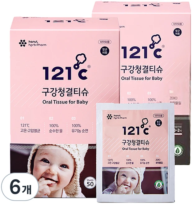 121도씨 구강청결티슈 50매, 450g, 6개