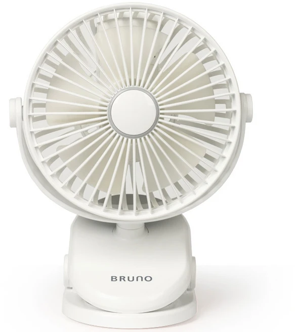 BRUNO 무선 클립형 미니 선풍기, 5엽 날개, 간편 세척 (BCF-2117W)