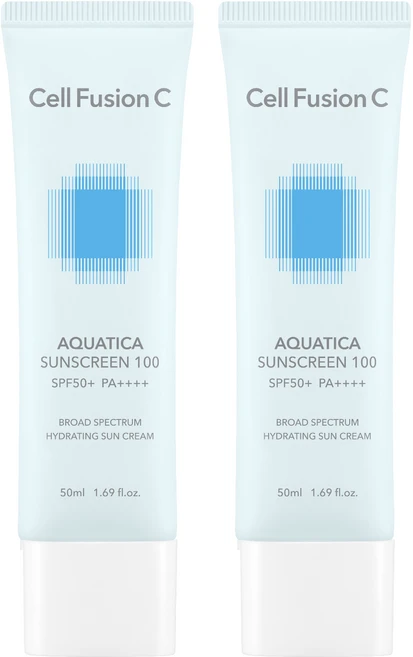 셀퓨전씨 아쿠아티카 썬스크린 100 SPF50+ PA++++, 50ml, 2개