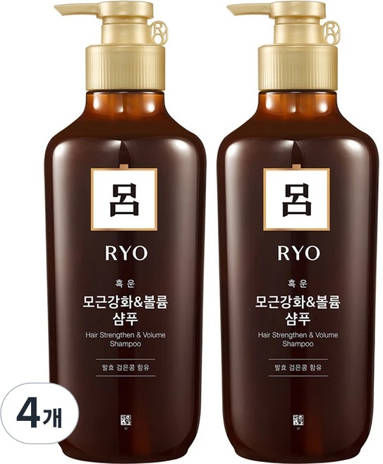 려 흑운 모근강화 볼륨케어 샴푸, 550ml, 4개