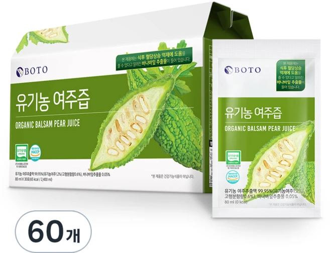 보뚜 유기농 여주즙, 60개, 80ml