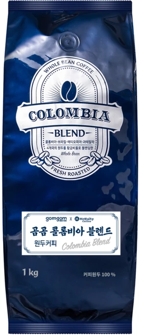 곰곰 콜롬비아 블렌드, 홀빈(분쇄안함), 1kg, 1개