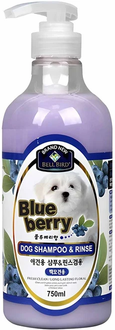 벨버드 블루베리 반려견 샴푸 & 린스 겸용, 750ml, 1개