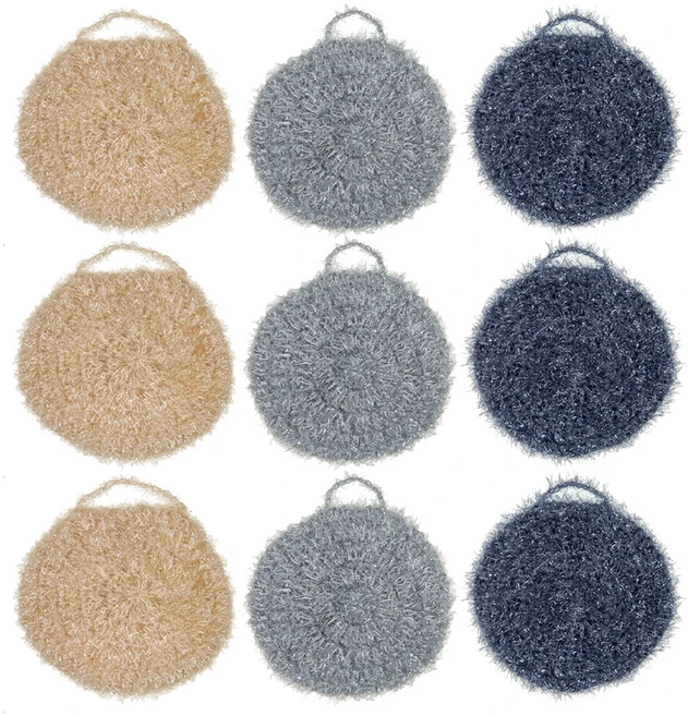 코멧 원형 2겹 아크릴 수세미 9개입, 베이지+그레이+네이비, 9개, 1개