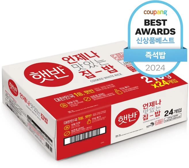 햇반 백미밥, 210g, 24개